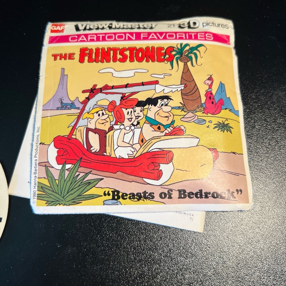 View-Master The Flintstones Beasts of Bedrock Cartoon 1980 3 Reel Packet & Book